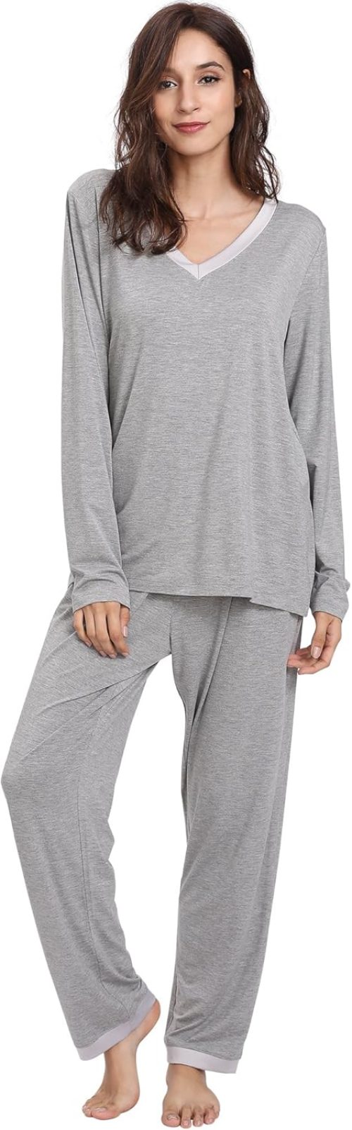 Viscose from Bamboo Women’s Pajama Sets Super Soft Long Sleeve Sleepwear Comfy Winter Pjs Sets S-4X